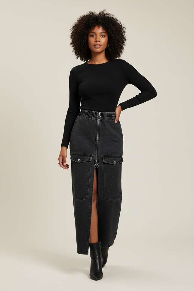 Jupe Jean Longue Noire