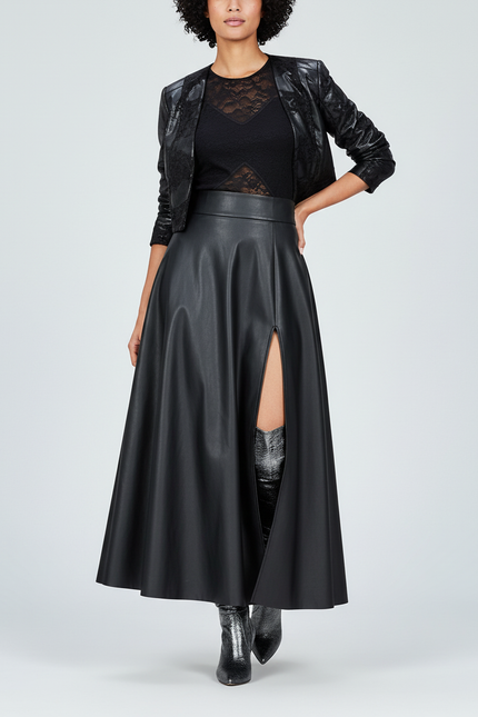 Jupe Mi-Longue Avec Fente