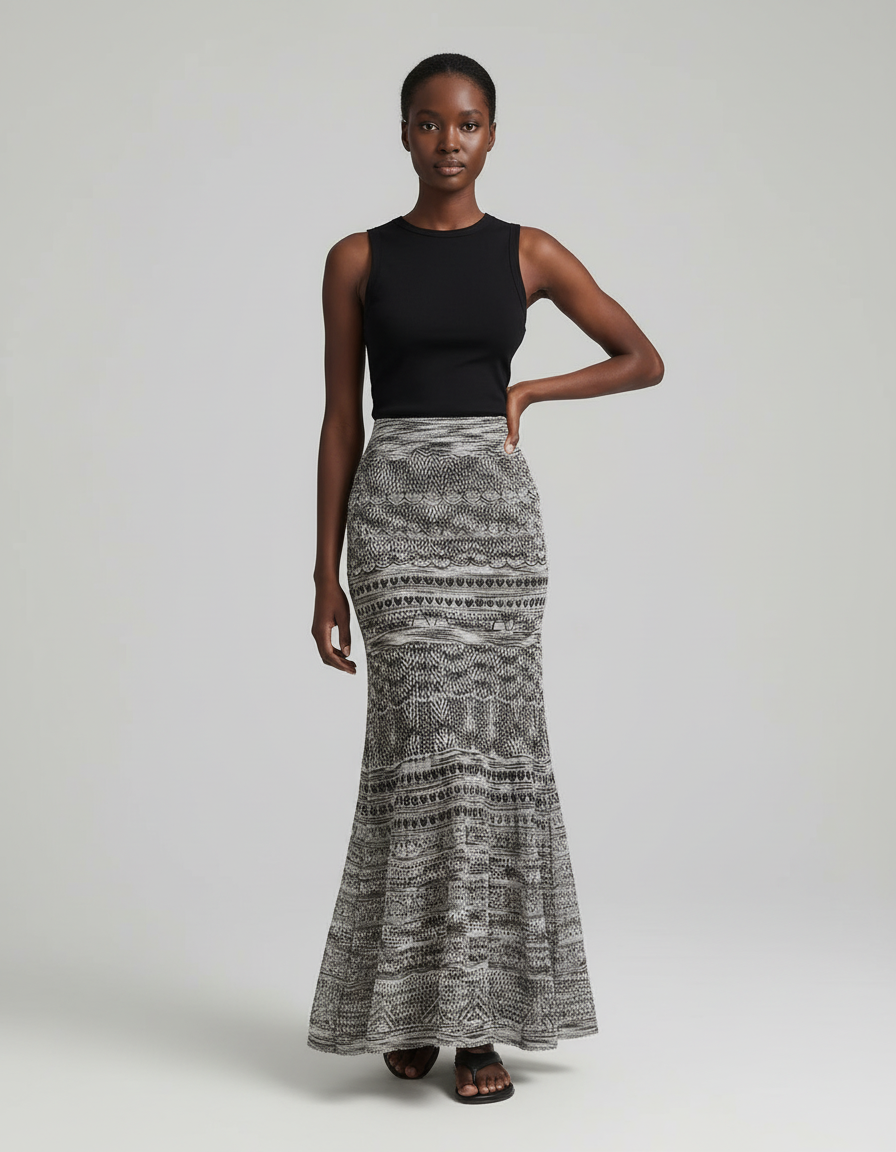 Jupe Longue Motif Ethnique Sirène Bohème