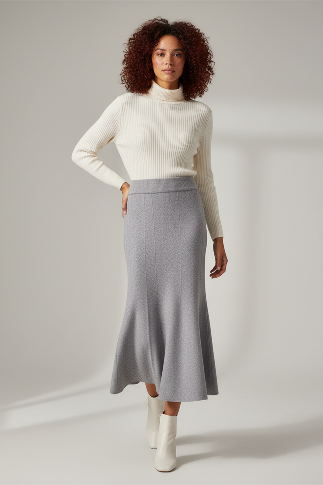 Jupe À Godets Mi-Longue