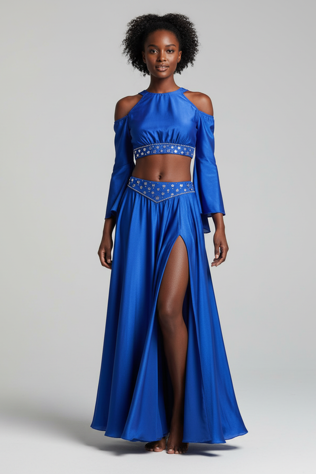 Jupe Longue Bleu Electrique