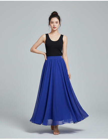 Jupe Longue Bleue Chiffon Fluide