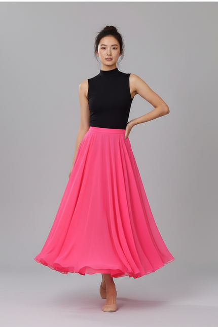 Jupe Longue Rose Fluide Élégante