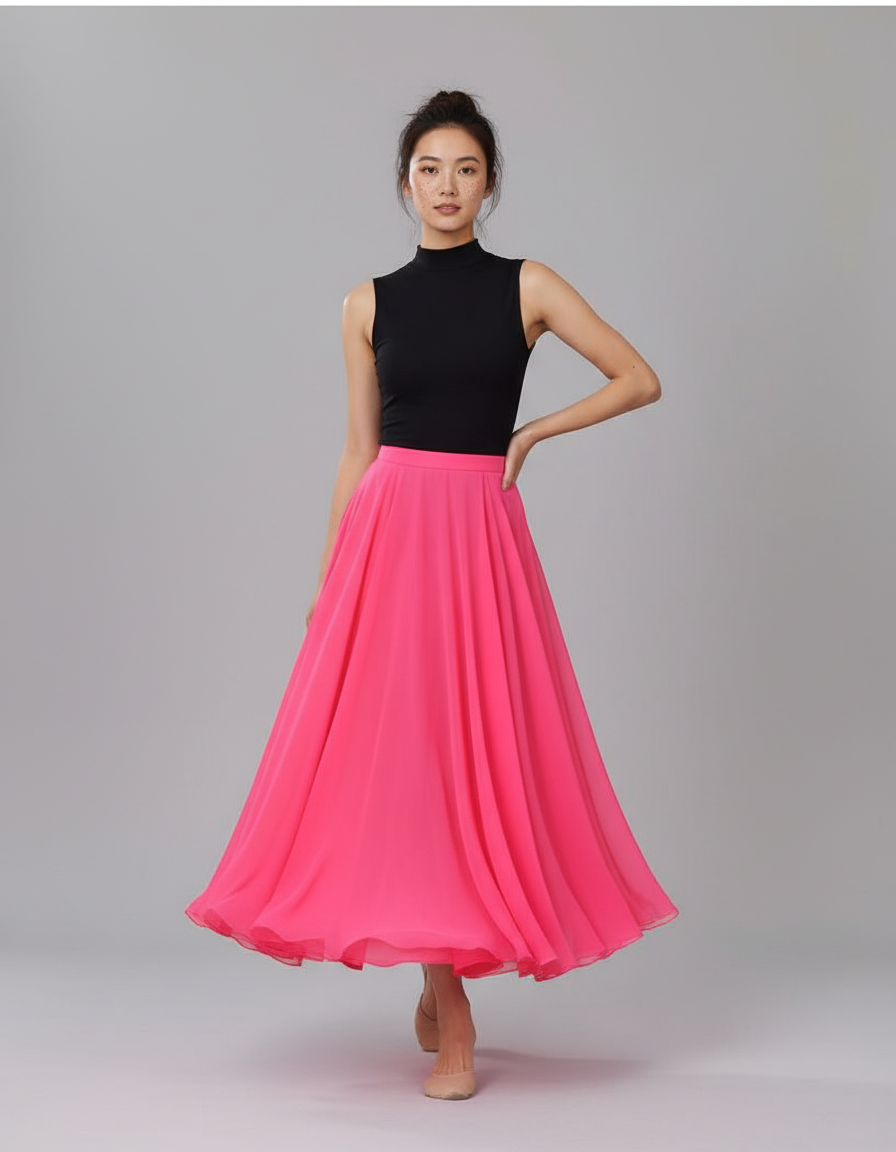 Jupe Longue Rose Fluide Élégante