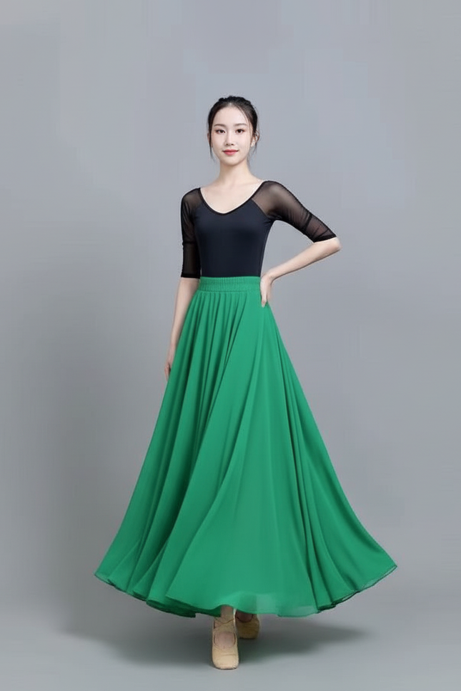 Jupe Longue Verte Fluide Élégante