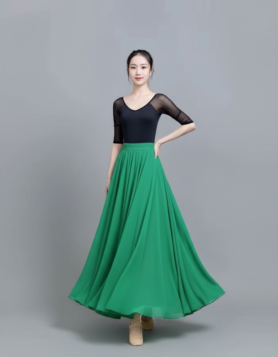 Jupe Longue Verte Fluide Élégante