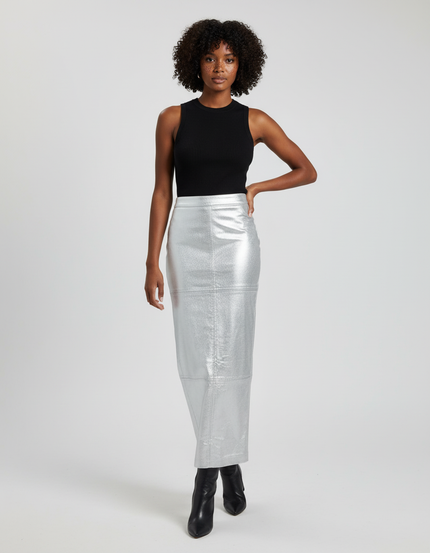 Jupe Longue Métallisée Slim Chic