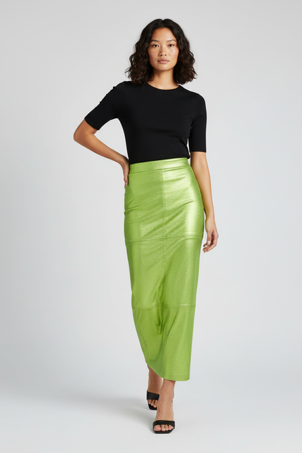 Jupe Longue Slim Métallisée Chic
