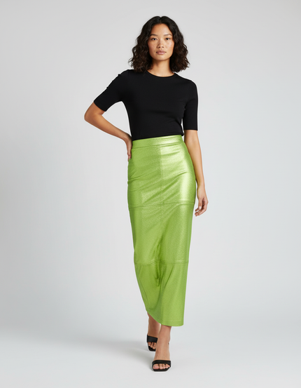 Jupe Longue Slim Métallisée Chic