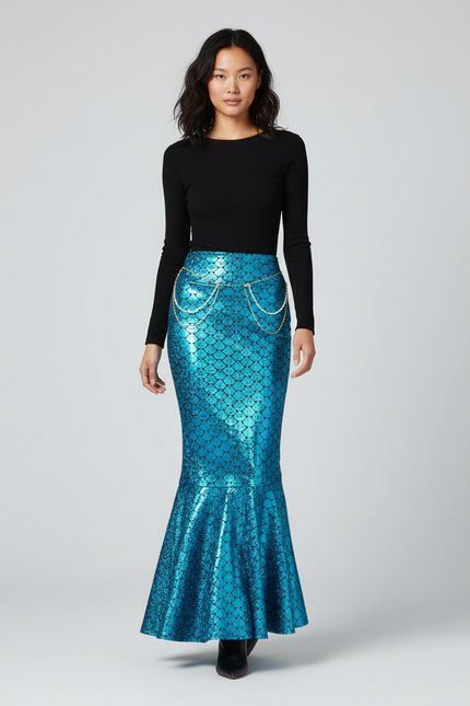 Jupe Longue Sirène Écailles Chic