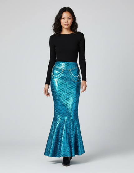 Jupe Longue Sirène Écailles Chic