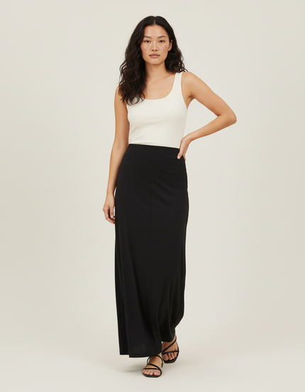 Jupe Longue Noire Fluide Chic Élégante