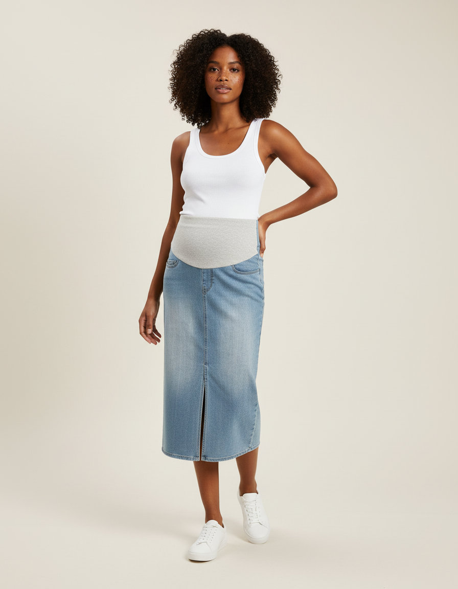 Jupe Longue En Jean Avec Fente