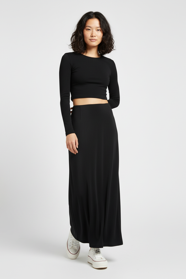 Jupe Longue Noire Décontractée