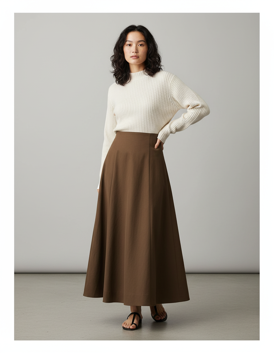 Jupe Demi Cloche Longue