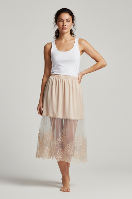 Jupe Longue Dentelle Brodée Chic
