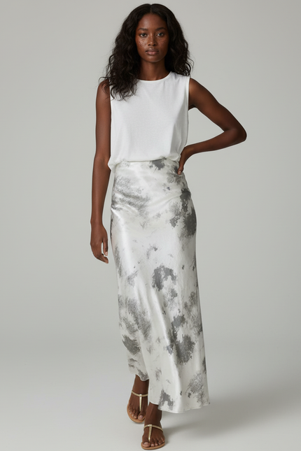 Jupe Longue Tie-Dye Satinée Élégante