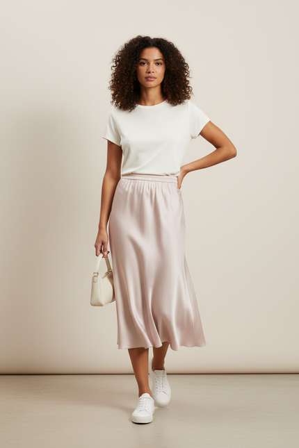 Jupe Longue Soie Trapèze Élégante