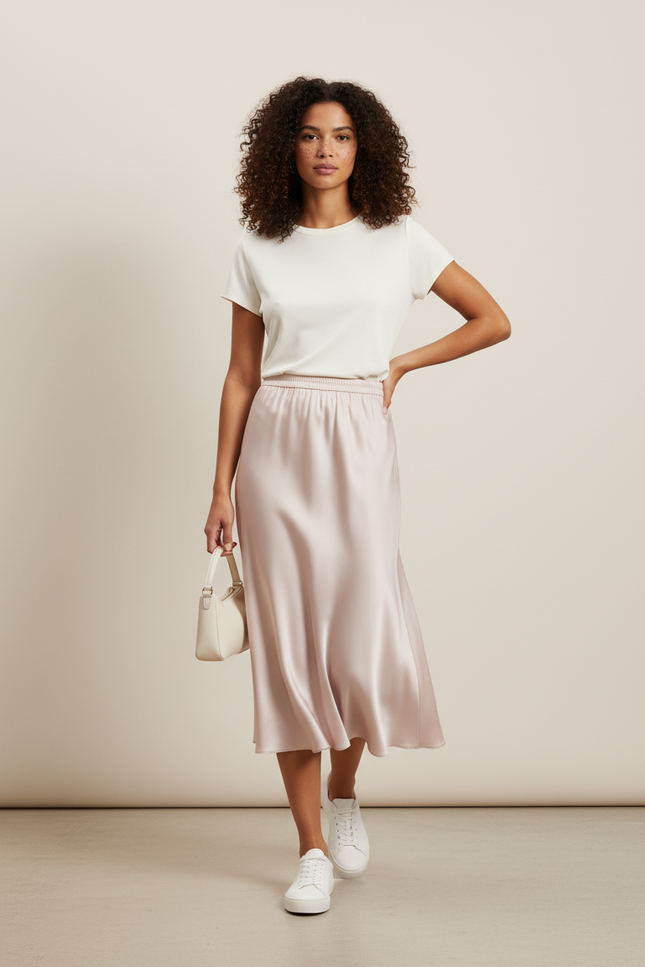 Jupe Longue Soie Trapèze Élégante