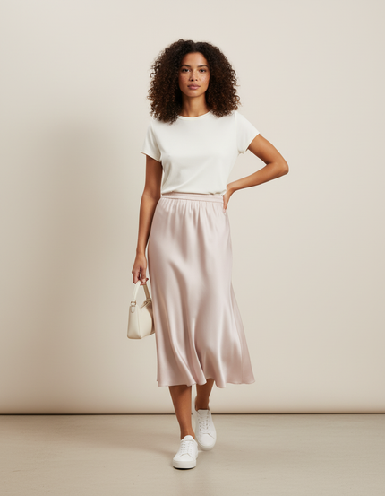 Jupe Longue Soie Trapèze Élégante