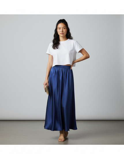 Jupe Bleu Roi Longue