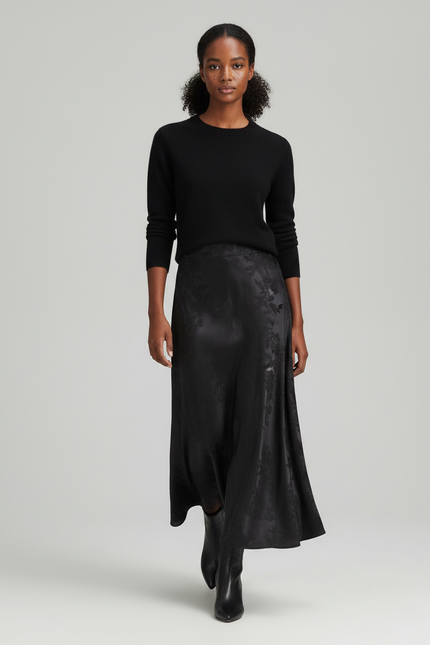 Jupe Longue Soyeuse Jacquard Chic