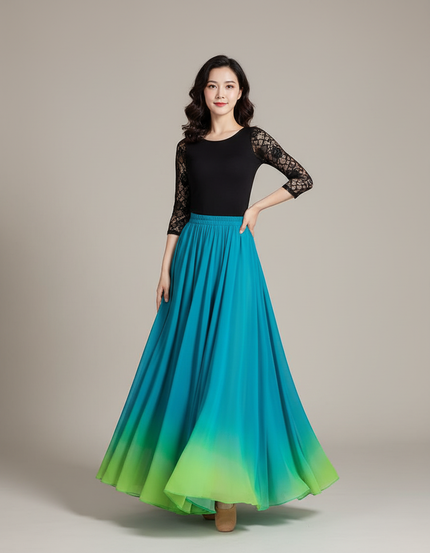 Jupe Longue Dégradé Fluide Élégante