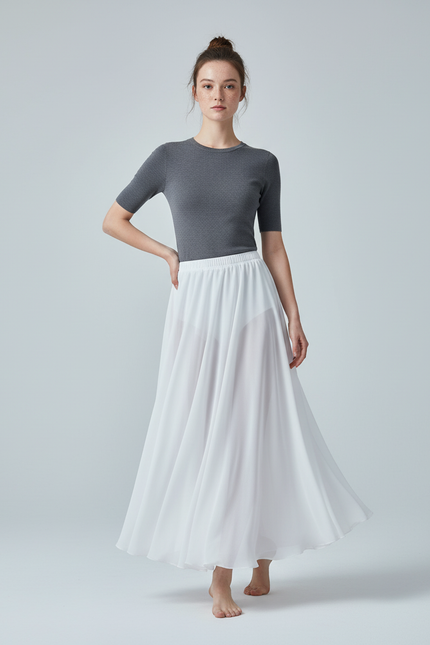 Jupe Longue Blanche Maxi Fluide Élégante