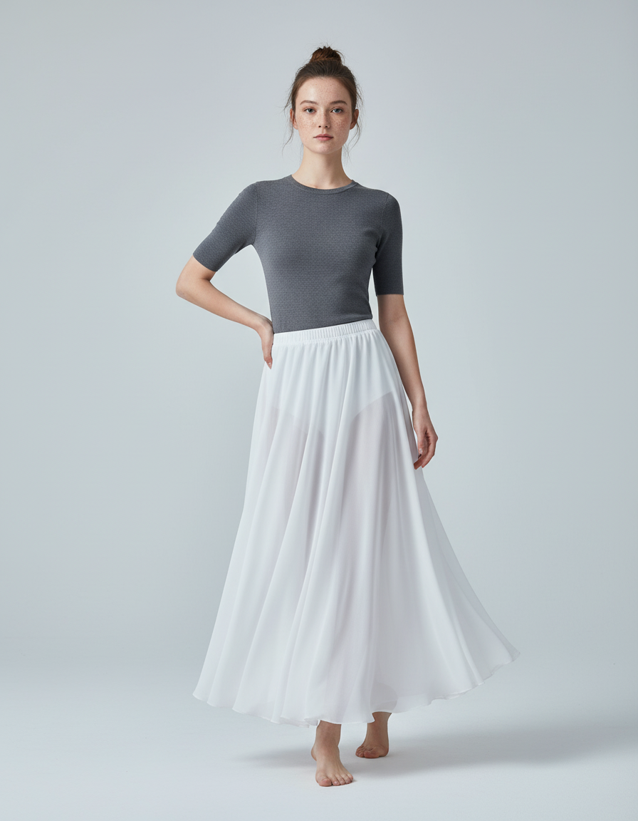 Jupe Longue Blanche Maxi Fluide Élégante