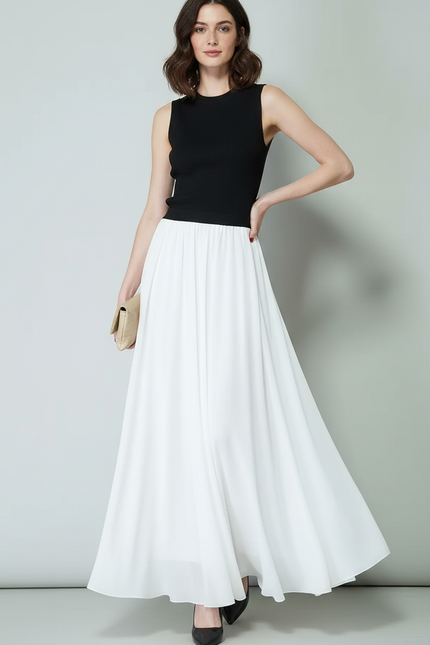 Jupe Patineuse Longue Blanche