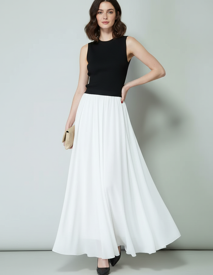 Jupe Patineuse Longue Blanche