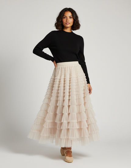 Jupe Longue Nude Volants Fluide