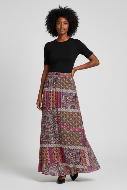 Jupe Longue Patchwork Fluide Bohème