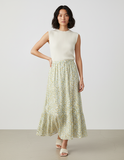 Jupe Longue Florale Plissée Fluide Chic