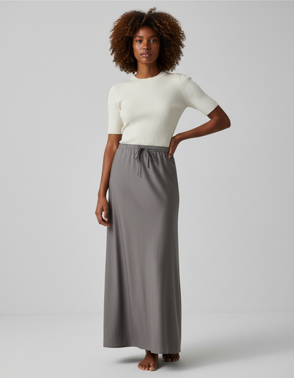 Jupe Longue Jersey Grise