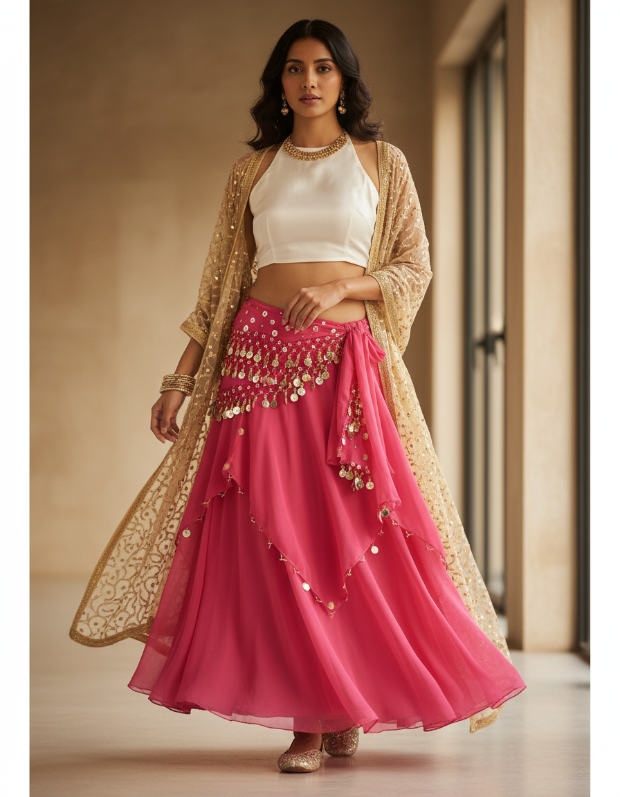 Jupe Longue Rose Fuchsia Fluide Bohème