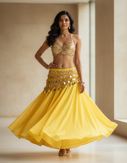 Jupe Longue Jaune Ample Fluide