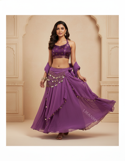 Jupe Longue Violette Fluide Élégante