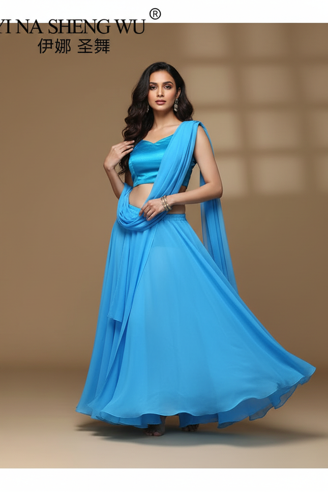 Jupe Longue Bleu Turquoise Fendue Fluide Été