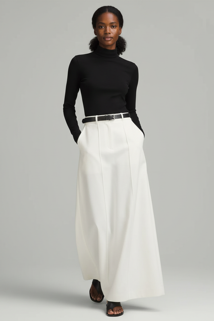 Jupe Longue Blanche Taille Haute Élégante