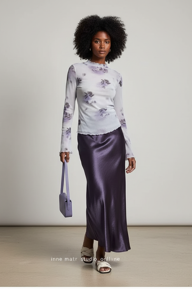 Jupe Longue Violette Femme