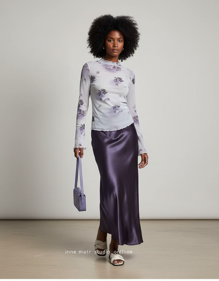 Jupe Longue Violette Femme