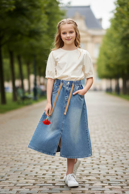 Jupe En Jean Longue Avec Fente