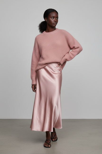 Jupe Longue Satinée Fluide Élégante