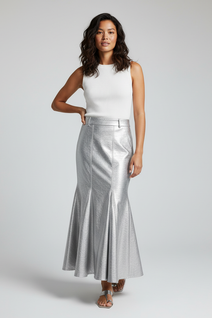 Jupe Métallisée Longue