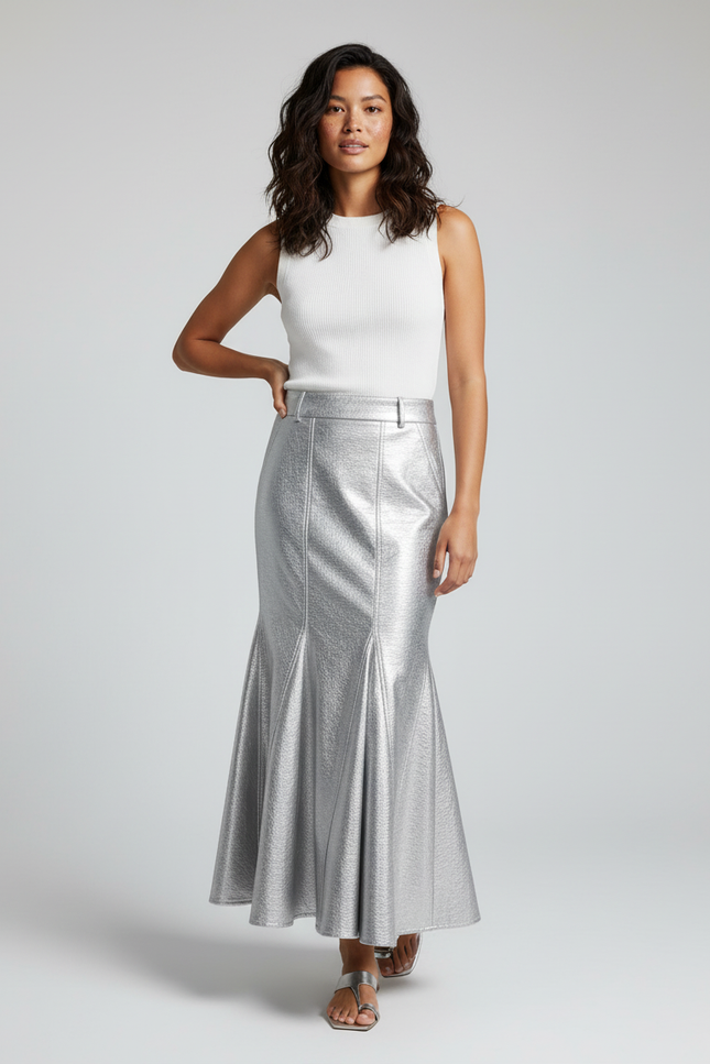 Jupe Métallisée Longue