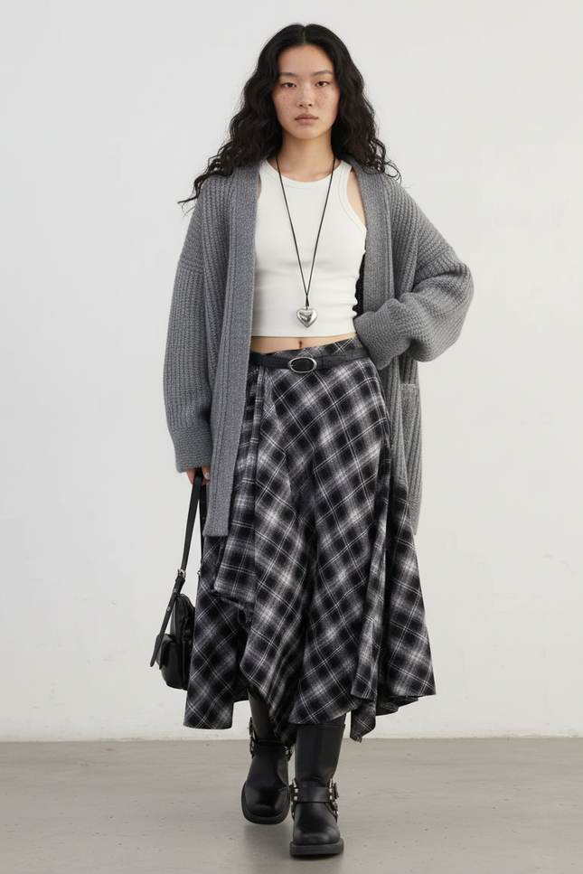 Jupe Longue A Carreaux