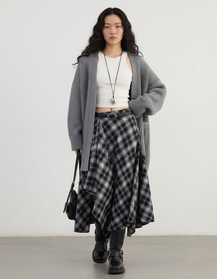 Jupe Longue A Carreaux