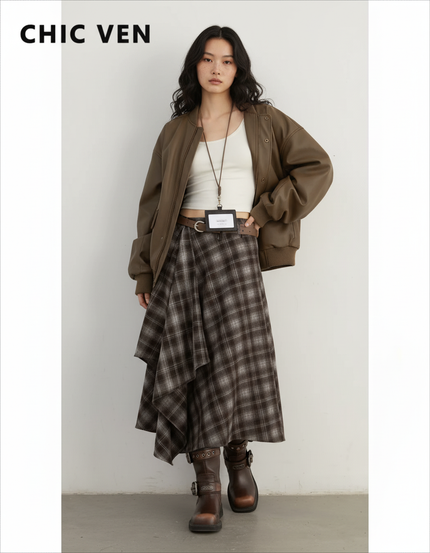 Jupe Longue Laine Carreaux