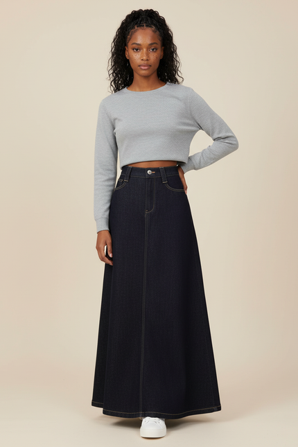 Jupe Longue Jean Brut